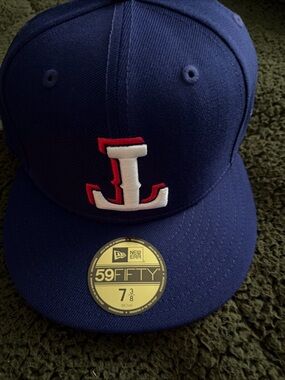 New Era Navy Fitted Cap with White & Red 'J' Logo